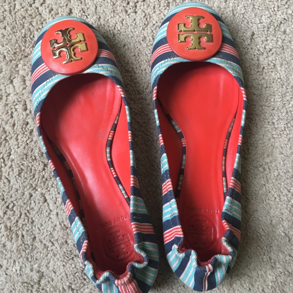 Tory Burch size 8 stripes flats